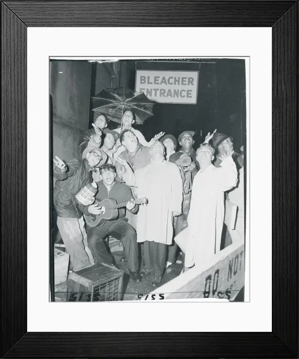 Framed Print : Baseball Fans Singing Framed Print : Baseball Fans Singing