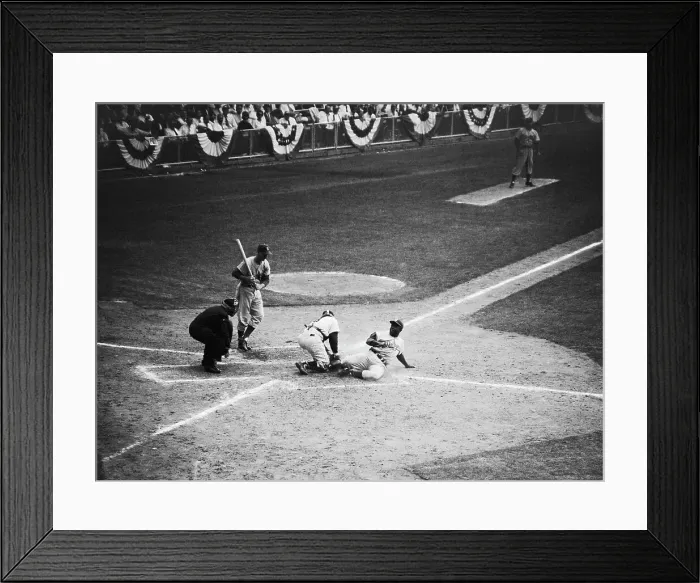 Framed Print : Jackie Robinson Sliding Home Framed Print : Jackie Robinson Sliding Home