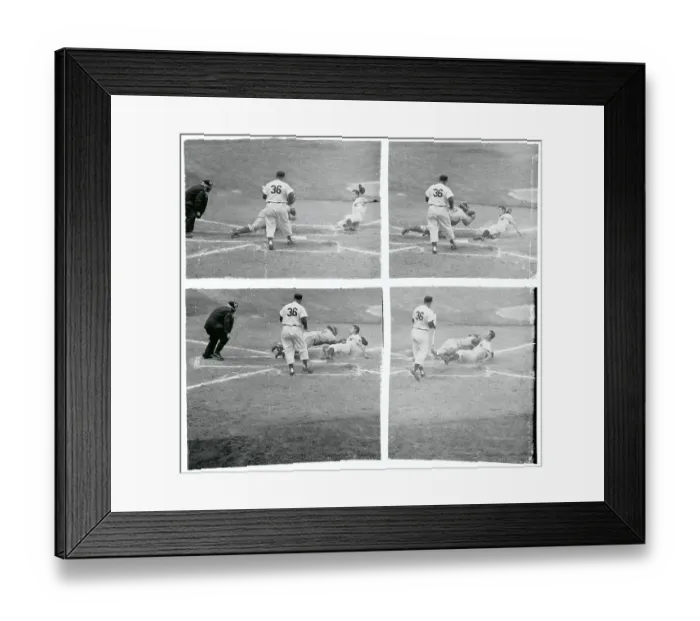 Framed Print : Billy Martin Sliding into Home Plate