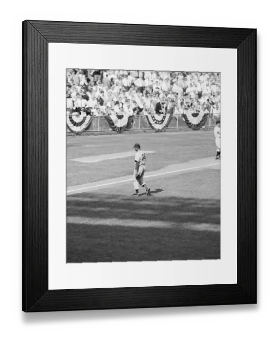 Framed Print : Don Newcombe Walks Off Baseball Field Framed Print : Don Newcombe Walks Off Baseball Field
