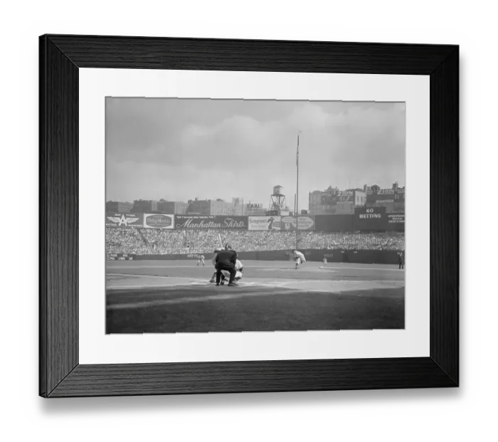 Framed Print : Whitey Ford Throwing First Pitch in World Series Game Framed Print : Whitey Ford Throwing First Pitch in World Series Game