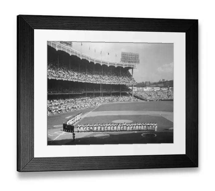 Framed Print : Baseball Players and Fans Bowing Their Heads in Prayer