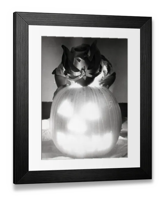 Framed Print : Small Child Stares In To Head Of Pumpkin Framed Print : Small Child Stares In To Head Of Pumpkin