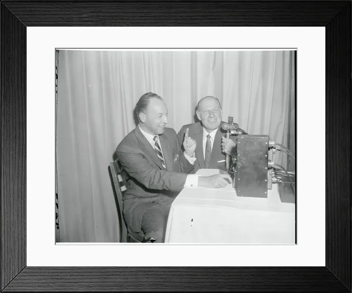 Framed Print : Robert Sarnoff Speaking with Leo Durocher Framed Print : Robert Sarnoff Speaking with Leo Durocher