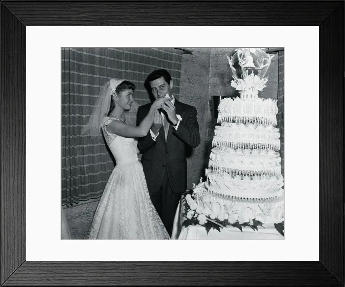 Framed Print : Debbie Reynolds Feeding Eddie Fisher Cake Framed Print : Debbie Reynolds Feeding Eddie Fisher Cake