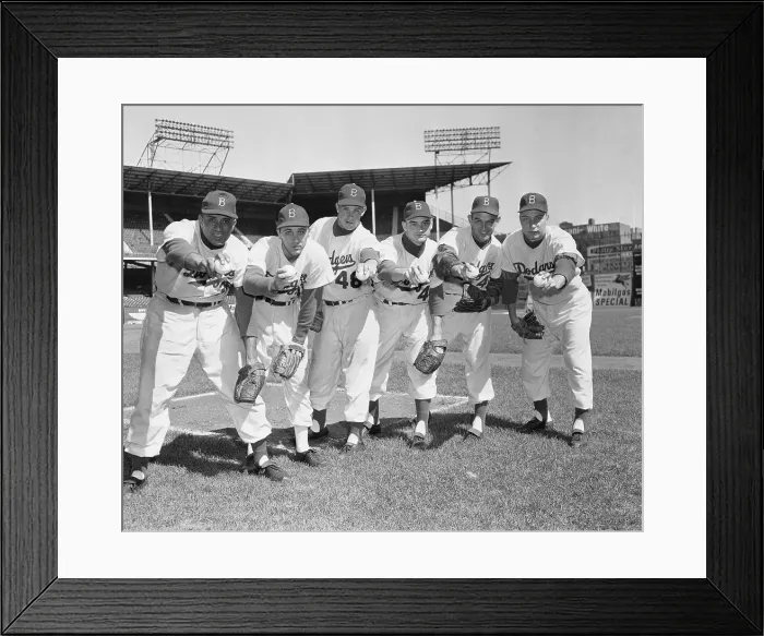 Framed Print : Don Newcombe and Teammates Holding Baseballs Framed Print : Don Newcombe and Teammates Holding Baseballs