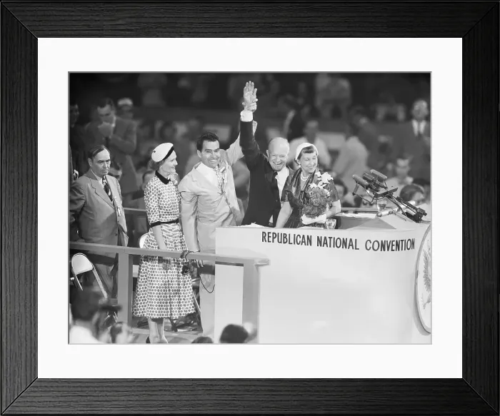 Framed Print : The Nixons And Eisenhowers Standing Framed Print : The Nixons And Eisenhowers Standing
