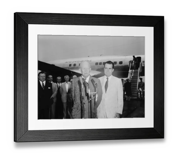 Framed Print : President Eisenhower Returning from Geneva Conference Framed Print : President Eisenhower Returning from Geneva Conference
