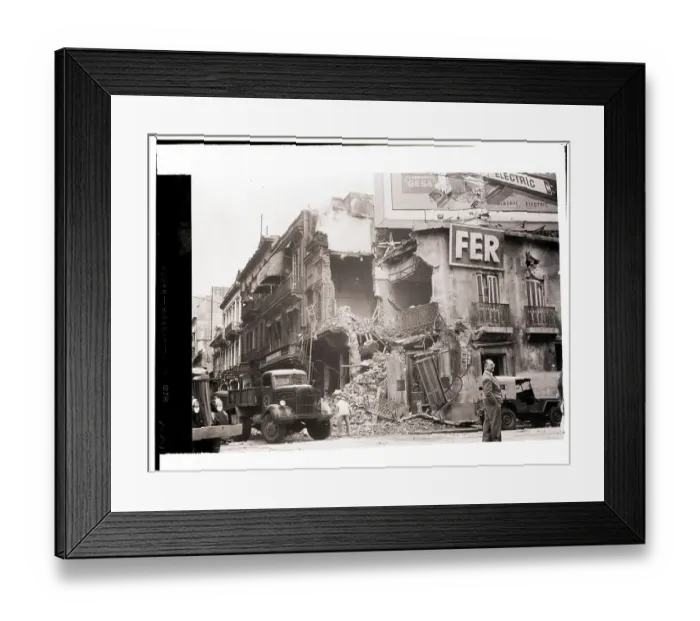 Framed Print : Building Destroyed by Bomb Framed Print : Building Destroyed by Bomb
