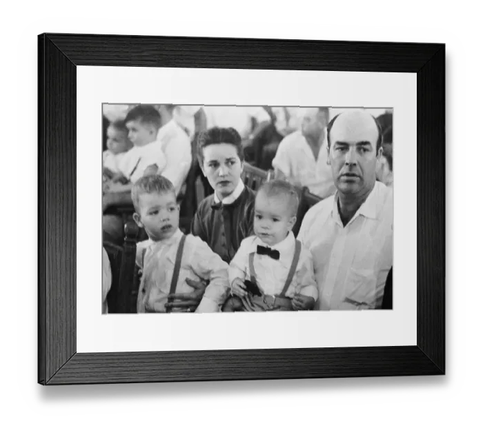 Framed Print : Emmett Till Murder Defendant in Court With Family Framed Print : Emmett Till Murder Defendant in Court With Family