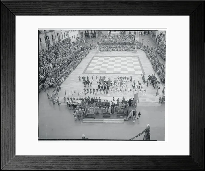 Framed Print : Large Chess Board with People as Opponents Framed Print : Large Chess Board with People as Opponents