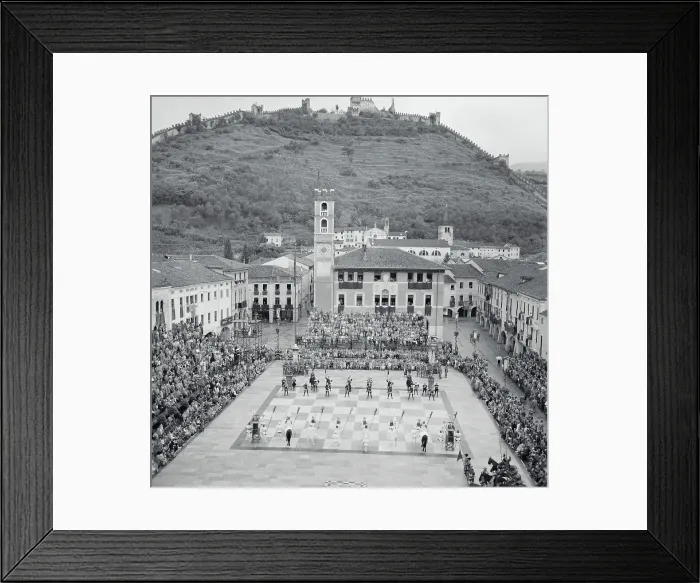 Framed Print : Human Size Chess Board in Valley Framed Print : Human Size Chess Board in Valley