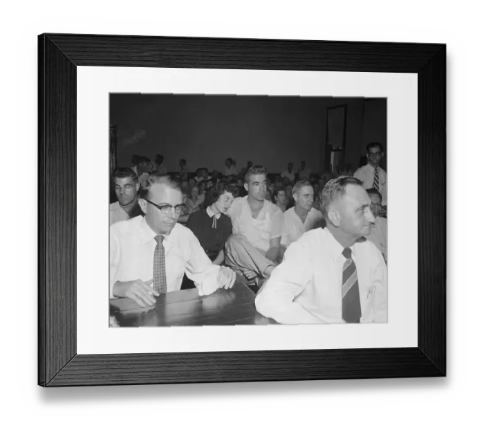 Framed Print : Trial Defendants Listening to Testimonies Framed Print : Trial Defendants Listening to Testimonies