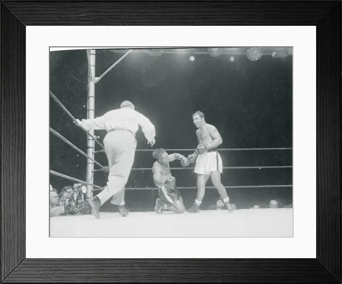Framed Print : Archie Moore Kneeling on the Canvas Framed Print : Archie Moore Kneeling on the Canvas