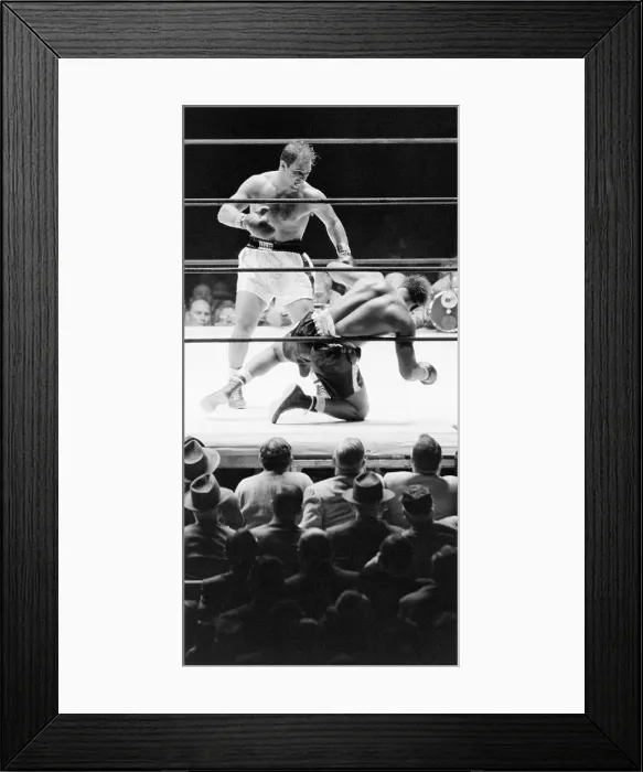 Framed Print : Rocky Marciano Knocking Down Archie Moore