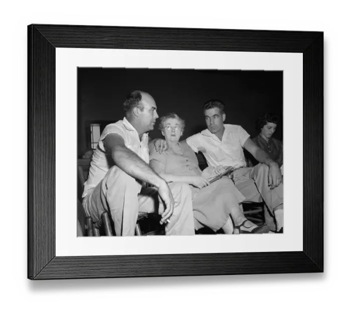 Framed Print : Trial Defendants with Their Mother Framed Print : Trial Defendants with Their Mother
