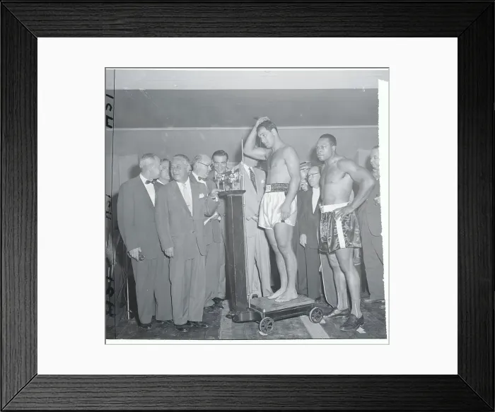 Framed Print : Men Weighing in Rocky Marciano Framed Print : Men Weighing in Rocky Marciano