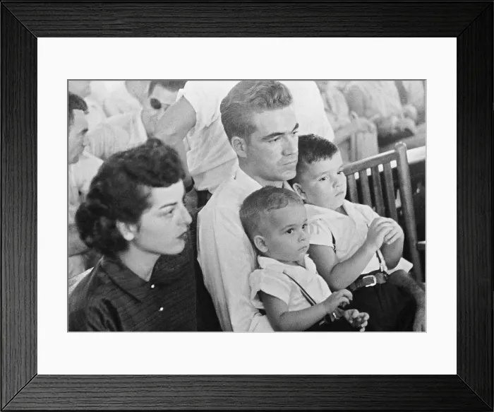 Framed Print : Emmett Till Murder Defendant in Court with Family Framed Print : Emmett Till Murder Defendant in Court with Family