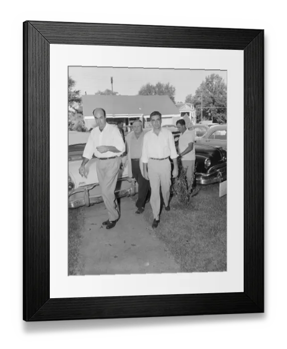Framed Print : Sheriff Escorting Murder Suspects to a Courthouse Framed Print : Sheriff Escorting Murder Suspects to a Courthouse