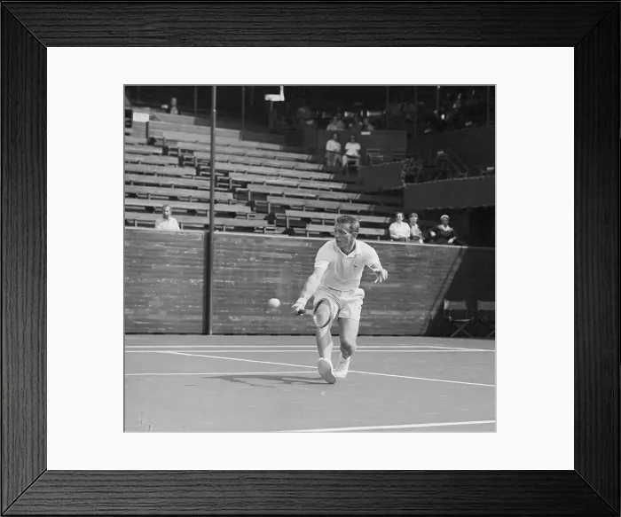 Framed Print : Tony Trabert Volleying a Tennis Ball Framed Print : Tony Trabert Volleying a Tennis Ball