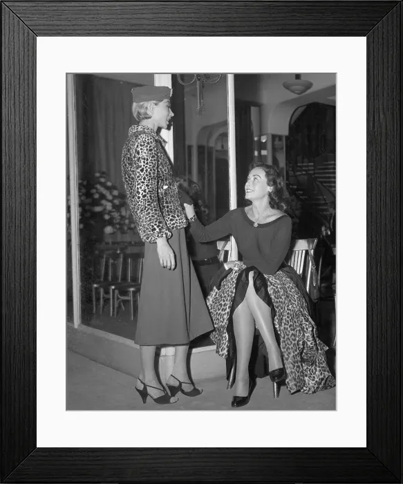 Framed Print : Paulette Goddard Admiring Leopard Coat Framed Print : Paulette Goddard Admiring Leopard Coat