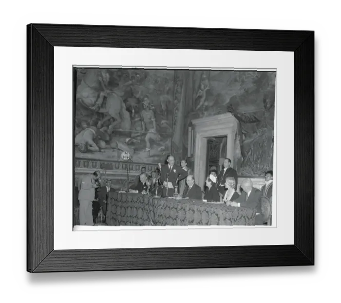 Framed Print : Europeans and American Official in Elaborate Palace Framed Print : Europeans and American Official in Elaborate Palace