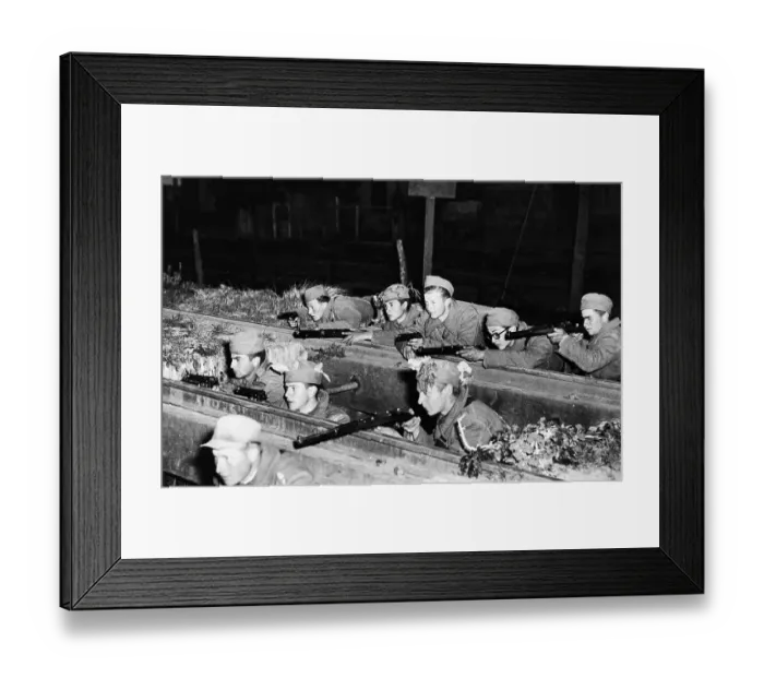Framed Print : Peron Troops Shelter on Railroad Tracks Framed Print : Peron Troops Shelter on Railroad Tracks