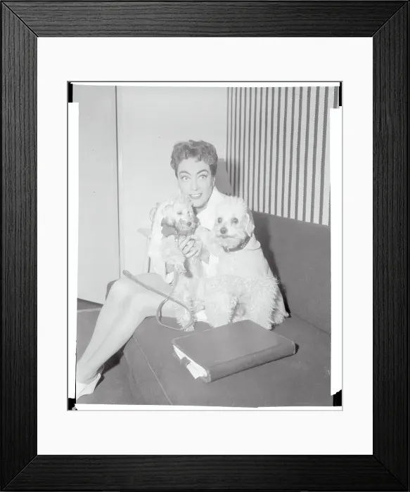 Framed Print : Joan Crawford Posing with Dogs Framed Print : Joan Crawford Posing with Dogs