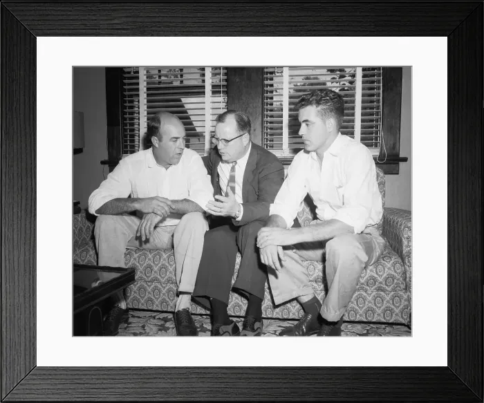 Framed Print : Milam and Bryant Conferring with Attorney