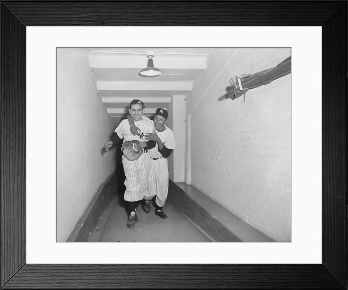 Framed Print : Elston Howard Celebrating with Yogi Berra Framed Print : Elston Howard Celebrating with Yogi Berra