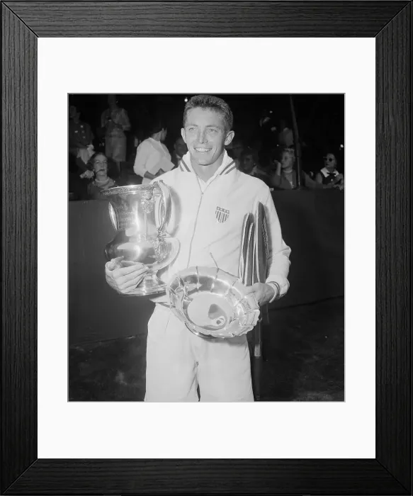 Framed Print : Tony Tribert With Trophy And Plate Framed Print : Tony Tribert With Trophy And Plate