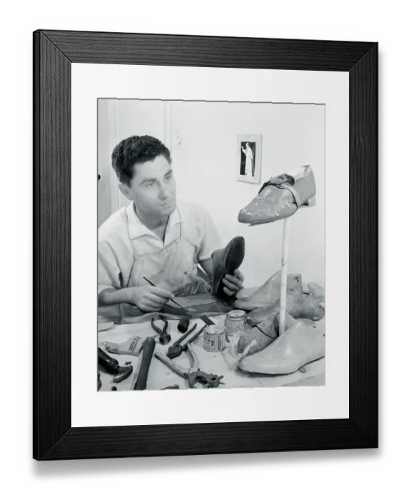 Framed Print : Cobbler Making Shoes Framed Print : Cobbler Making Shoes