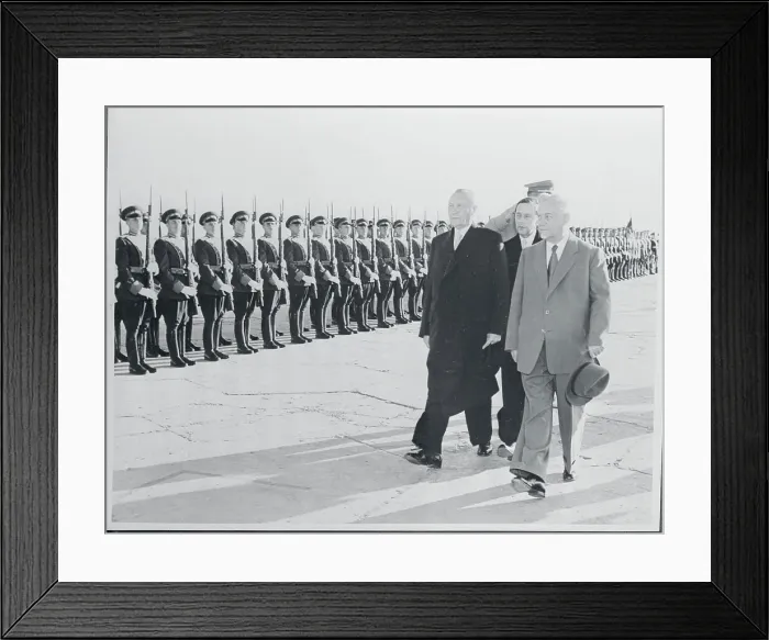 Framed Print : Nikolai Bulganin and Konrad Adenauer Inspecting Honor Guard Framed Print : Nikolai Bulganin and Konrad Adenauer Inspecting Honor Guard