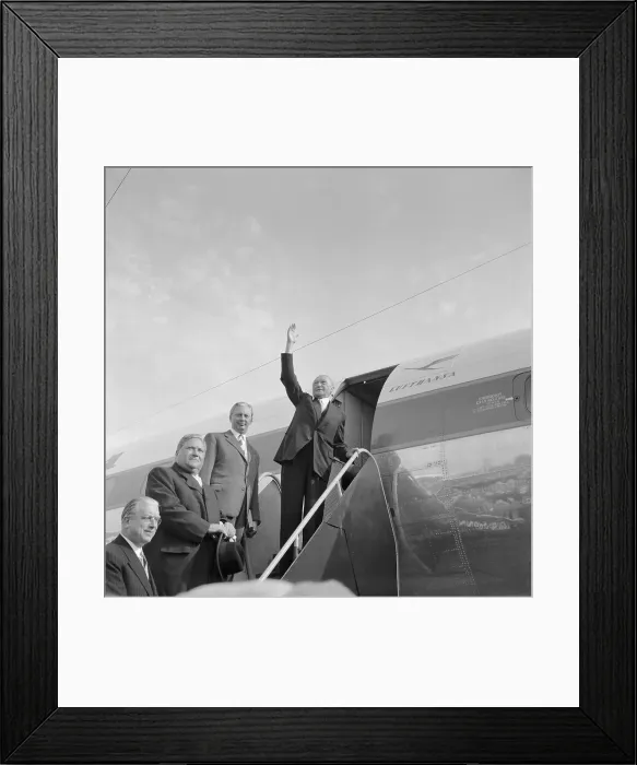 Framed Print : Konrad Adenauer Waving Framed Print : Konrad Adenauer Waving