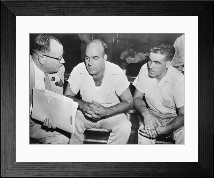Framed Print : Milam and Bryant Conferring with Attorney