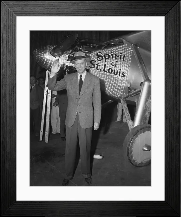 Framed Print : James Stewart Standing by Plane