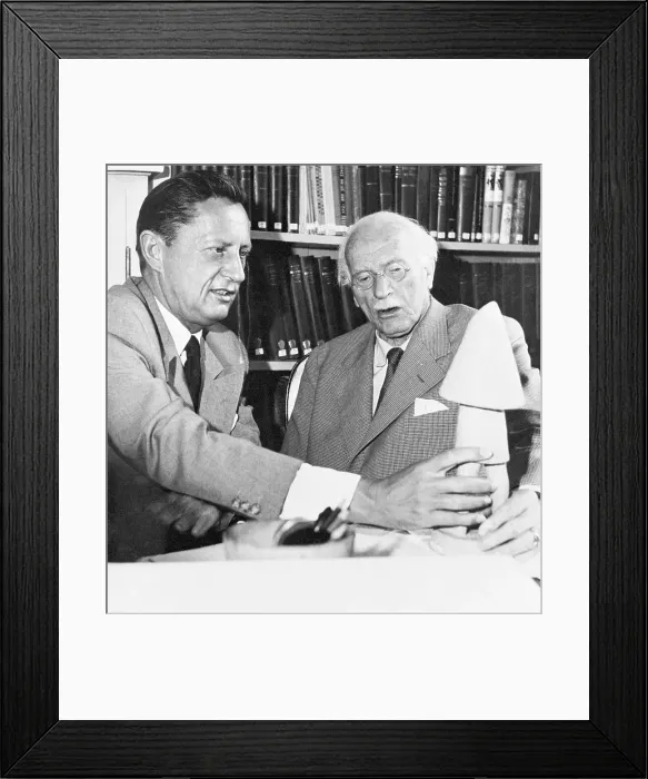 Framed Print : Carl Jung and Carleton Smith Discussing Artifact Framed Print : Carl Jung and Carleton Smith Discussing Artifact