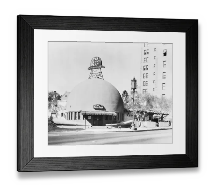 Framed Print : Facade of The Brown Derby Restaurant Framed Print : Facade of The Brown Derby Restaurant