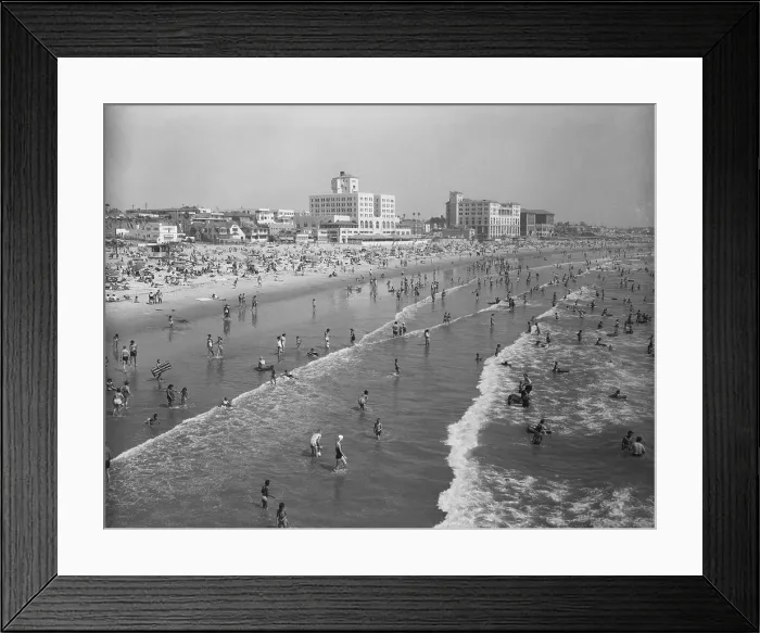 Framed Print : People Enjoying Beach