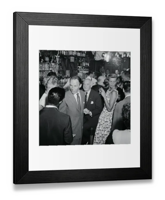 Framed Print : Frank Sinatra Socializing with His Guests Framed Print : Frank Sinatra Socializing with His Guests