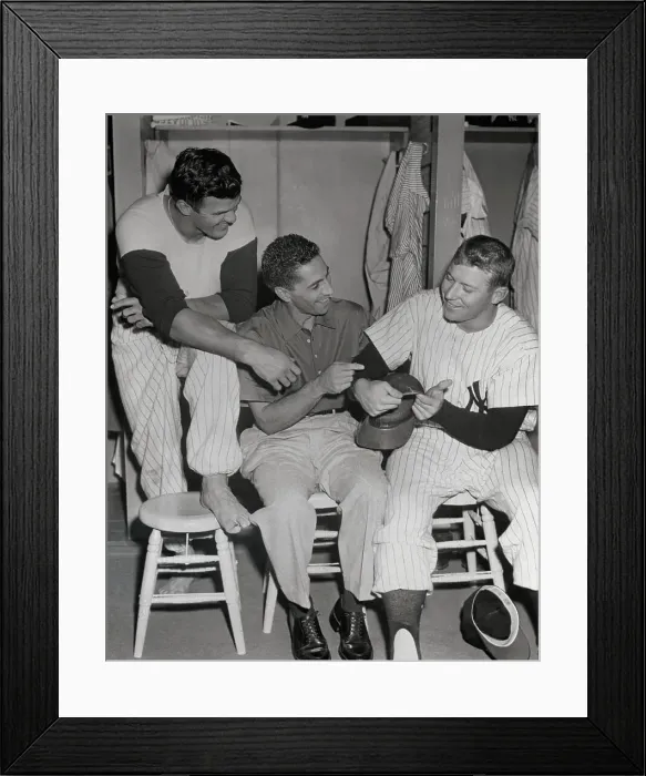 Framed Print : Yankee Players Sitting in Locker Room Framed Print : Yankee Players Sitting in Locker Room