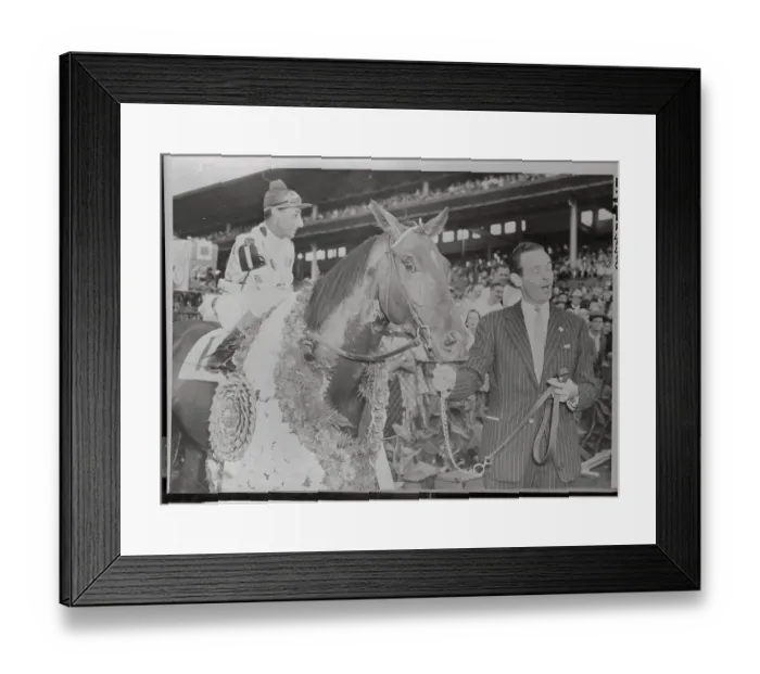 Framed Print : William Woodward Jr with Eddie Arcaro on Nashua