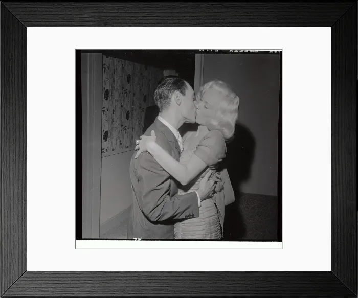 Framed Print : Mamie Van Doren and Ray Anthony Embracing at Their Wedding Framed Print : Mamie Van Doren and Ray Anthony Embracing at Their Wedding