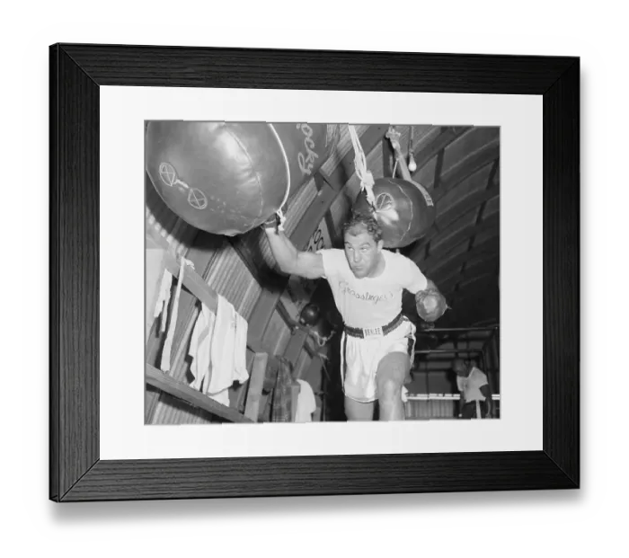 Framed Print : Rocky Marciano Working Out