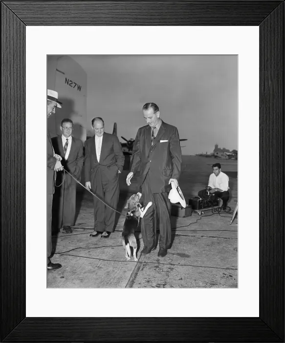Framed Print : Dog Greeting Lyndon Johnson Framed Print : Dog Greeting Lyndon Johnson