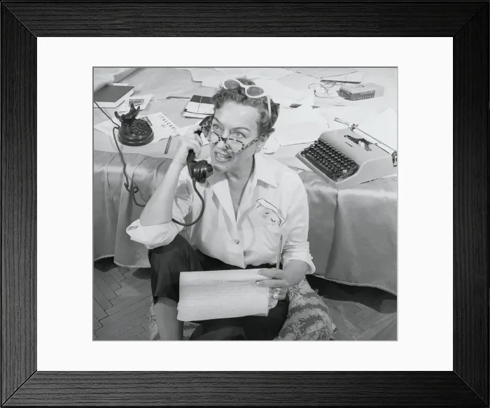 Framed Print : Gloria Swanson Talking on Telephone Framed Print : Gloria Swanson Talking on Telephone