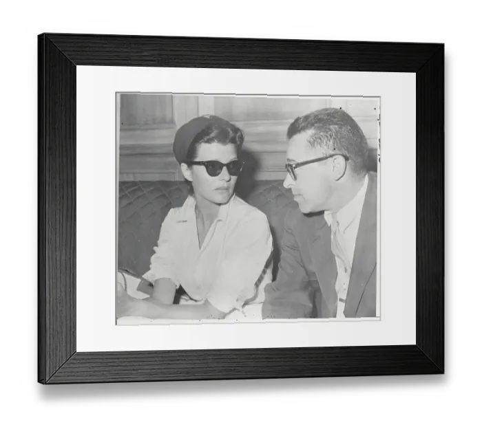 Framed Print : Rita Hayworth Conversing with Attorney Framed Print : Rita Hayworth Conversing with Attorney