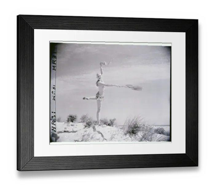 Framed Print : Ballet Dancer Kitty on the Shore Framed Print : Ballet Dancer Kitty on the Shore