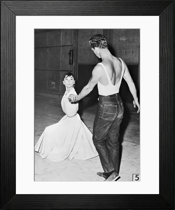 Framed Print : Audrey Hepburn Dancing With Don Little