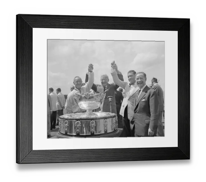 Framed Print : John Foster Dulles, Harry Hopman, Bill Talbert, and Percy Spender Framed Print : John Foster Dulles, Harry Hopman, Bill Talbert, and Percy Spender